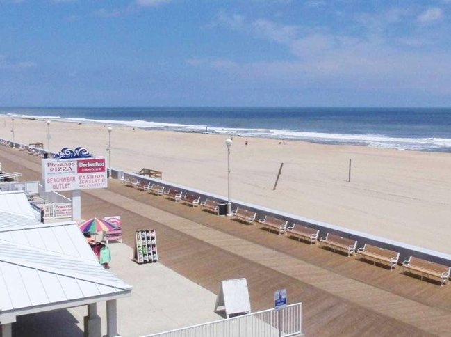 beach and boardwalk view
