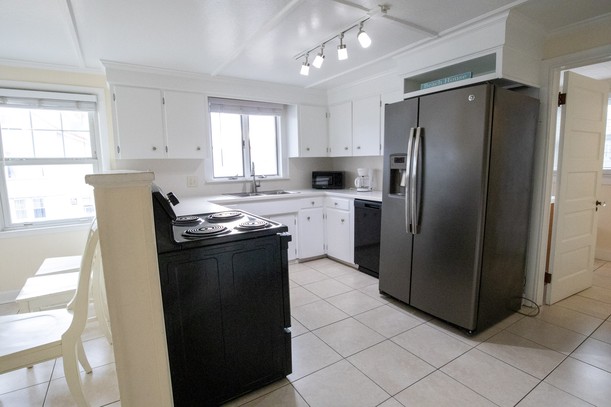 Spacious kitchen with new appliances in the three bedroom apartment at the Majestic Hotel in Ocean City, Maryland