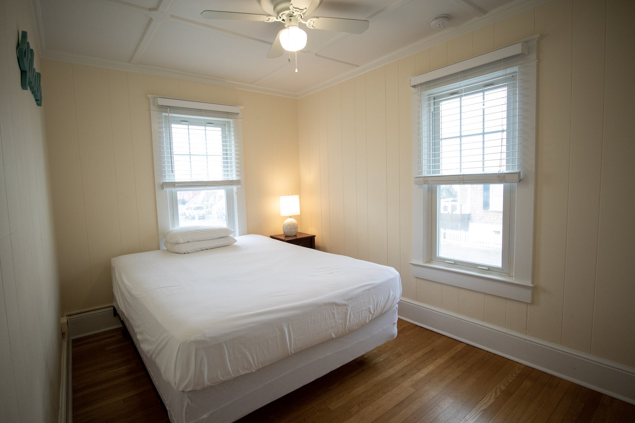 queen size bed in the three bedroom apartment at the Majestic Hotel in Ocean City, Maryland