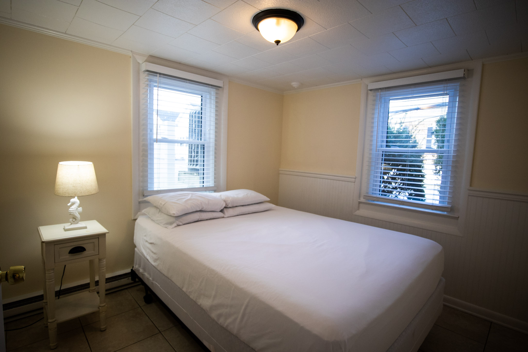 two bedroom apartment with queen beds at the Majestic Hotel in Ocean City, Maryland