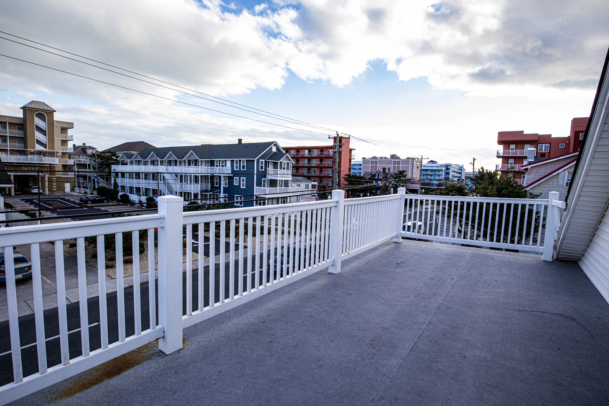 view of Baltimore Avenue from the Majestic Hotel balcony in Ocean City, Maryland